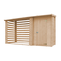 Casetta da Giardino in Legno - A199x344x130 cm - 2,54 m2+1,1 m2 - TIMBELA M205