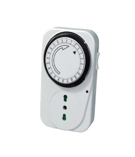 Timer Programmatore Meccanico Analogico Giornaliero Con Presa Bipasso 16a 24 Ore         