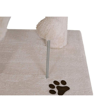 Tiragraffi Angolare Per Gatti Alto 112 Cm Con Corda In Sisal E Peluche - Beige