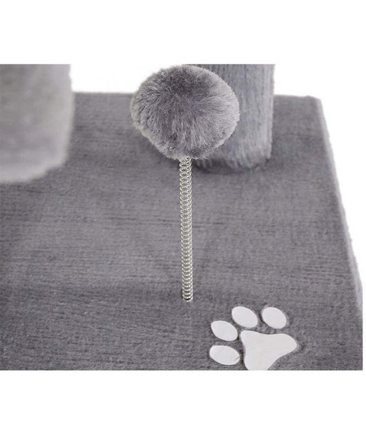 Tiragraffi Angolare Per Gatti Alto 112 Cm Con Corda In Sisal E Peluche - Grigio