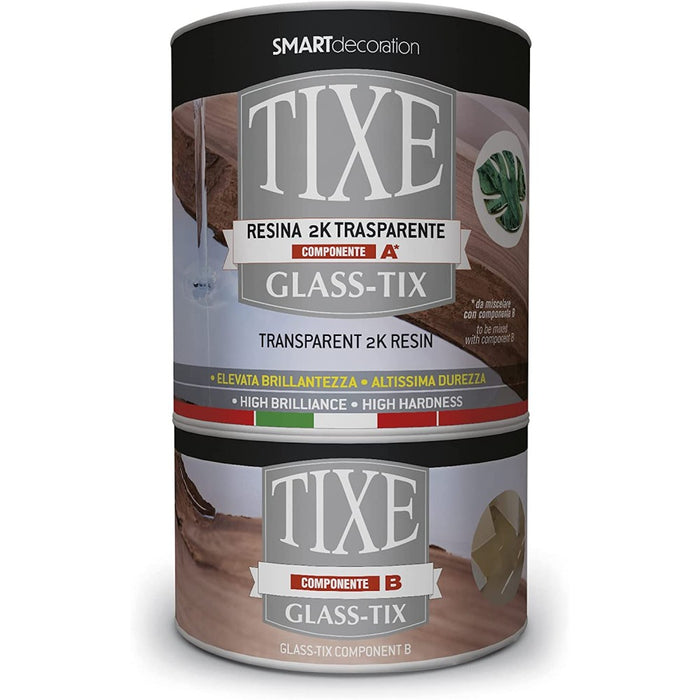 Tixe glass-tix 750ml di resina trasparente bicomponente