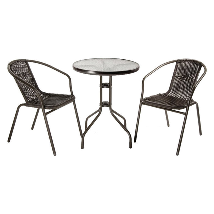 cf set giardino in polyrattan 'achille' colore marrone/antracite 6129950nlm