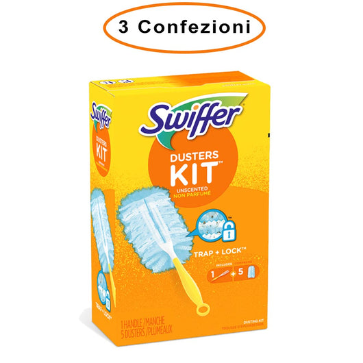 Swiffer duster starter kit catturapolvere 3 confezioni da 1 manico & 5 piumini swiffer