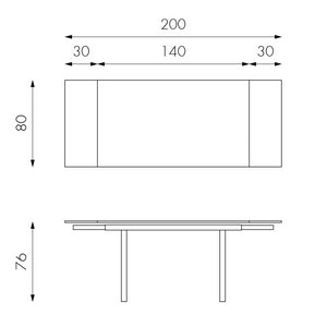 Tommy STONES Tavolo Allungabile 140/200 x 80 cm