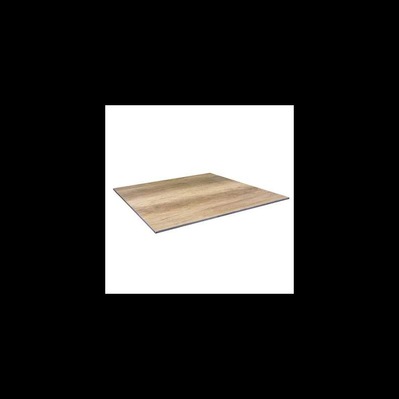 Top tavolo hpl mahe' effetto legno naturale quadro cm 79x79x1