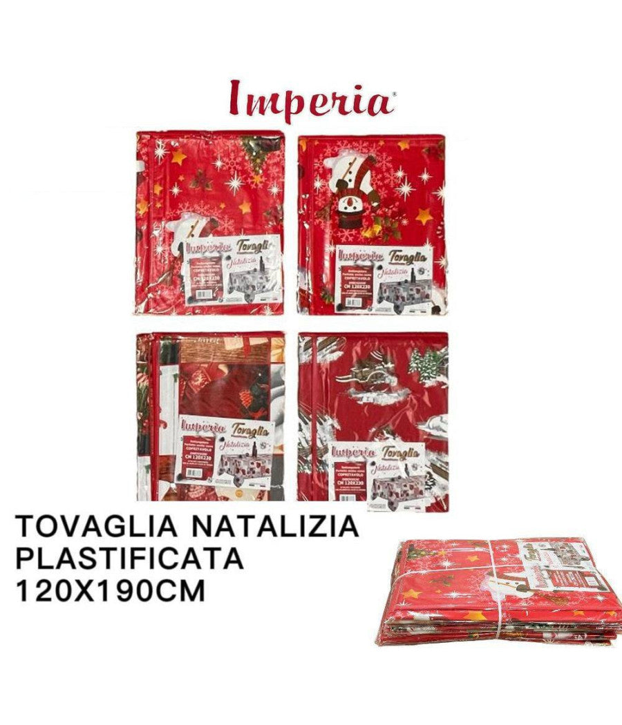 Tovaglia Copritavolo Natale Plastificata Antimacchia Varie Fantasie Mis. 120*190         