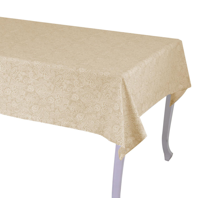 Tovaglia flora jaquard beige rettangolare cm140x180