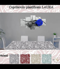 Tovaglia Plastificata Copritavolo Antimacchia Rettangolare Laura Mis. 6 Posti         