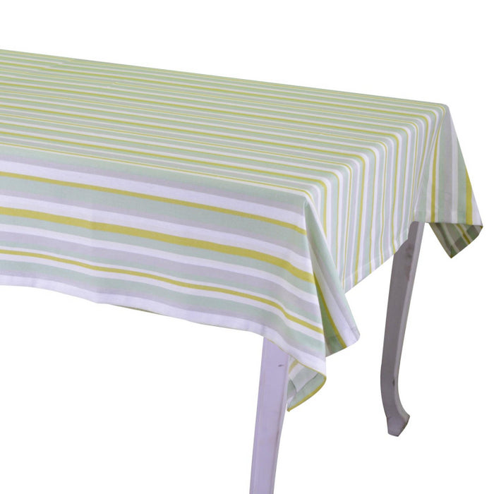 Tovaglia stripe verde tinto in filo cm140x240