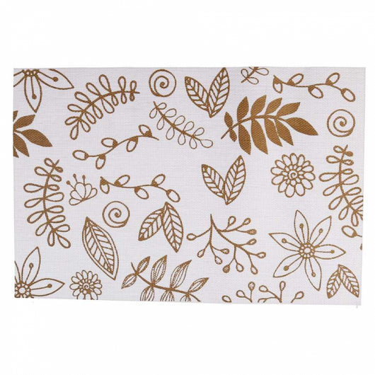 Tovaglietta plastica confezione 4pz assortiti foglie oro cm45x30