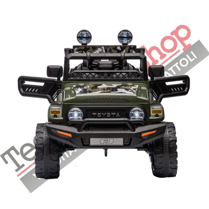 Auto Macchina Elettrica per Bambini Toyota Fj Cruiser Ride-on 12V-Camouflage - verde mimetico