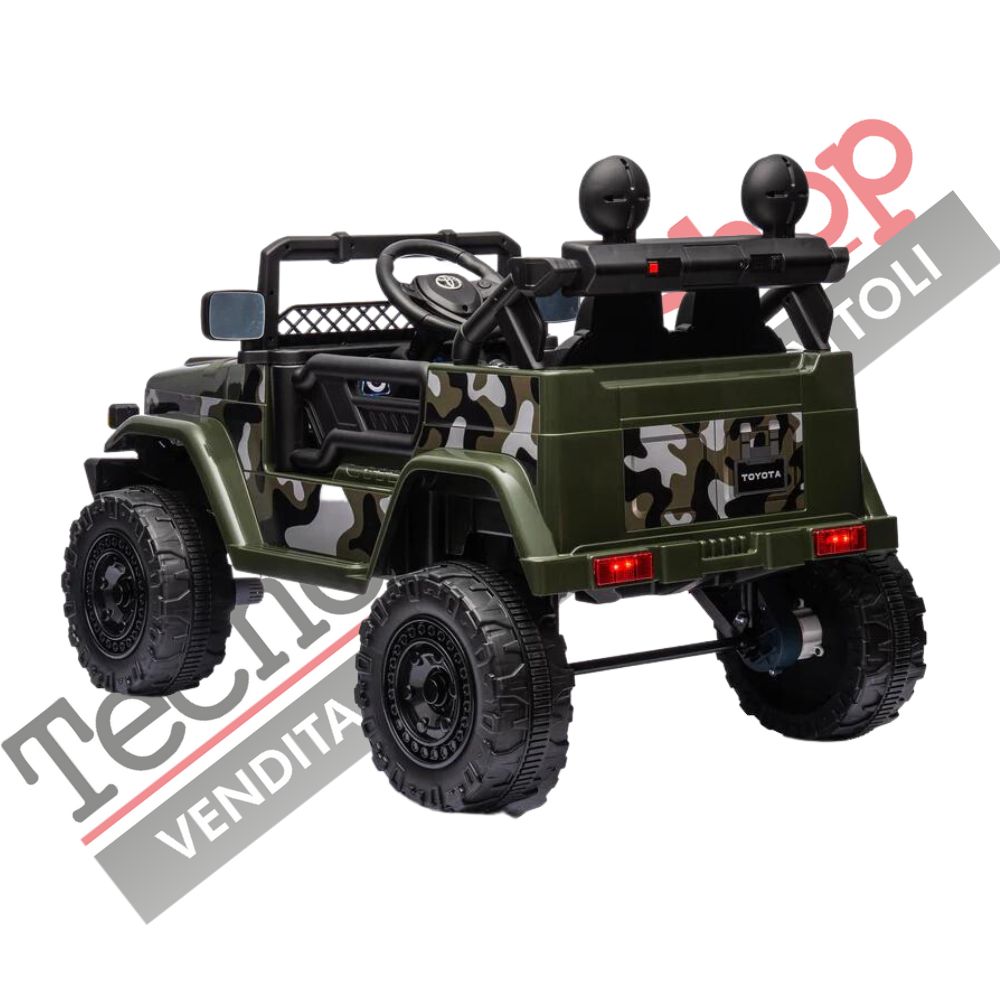 Auto Macchina Elettrica per Bambini Toyota Fj Cruiser Ride-on 12V-Camouflage - verde mimetico