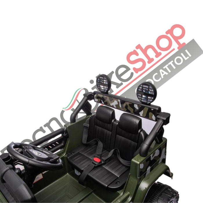 Auto Macchina Elettrica per Bambini Toyota Fj Cruiser Ride-on 12V-Camouflage - verde mimetico