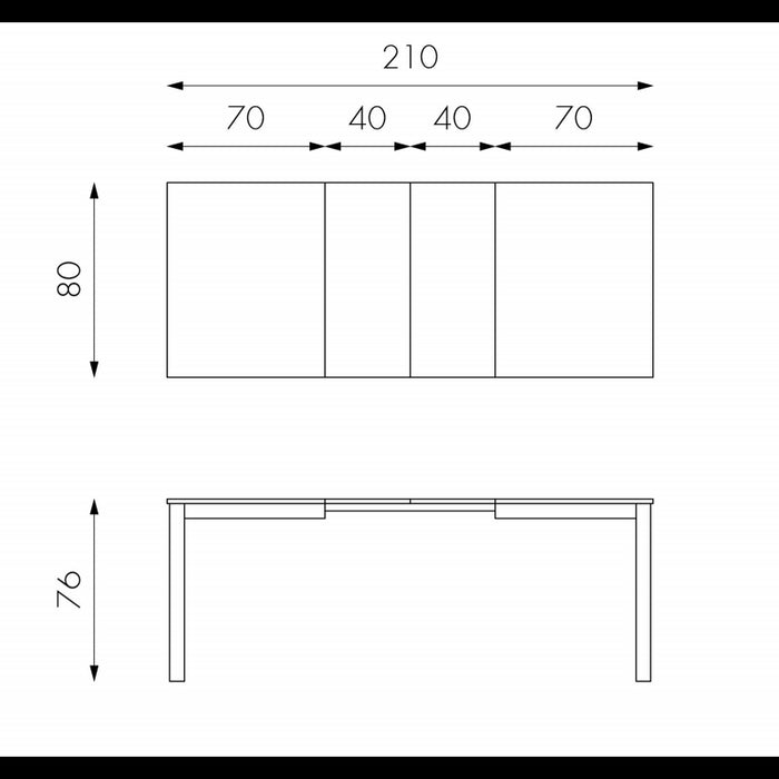 Traffic STONES Tavolo Allungabile 130/210 x 80 cm