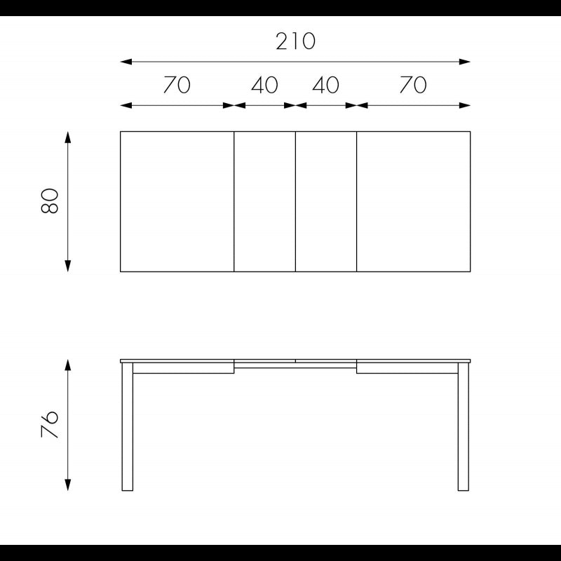 Traffic STONES Tavolo Allungabile 130/210 x 80 cm