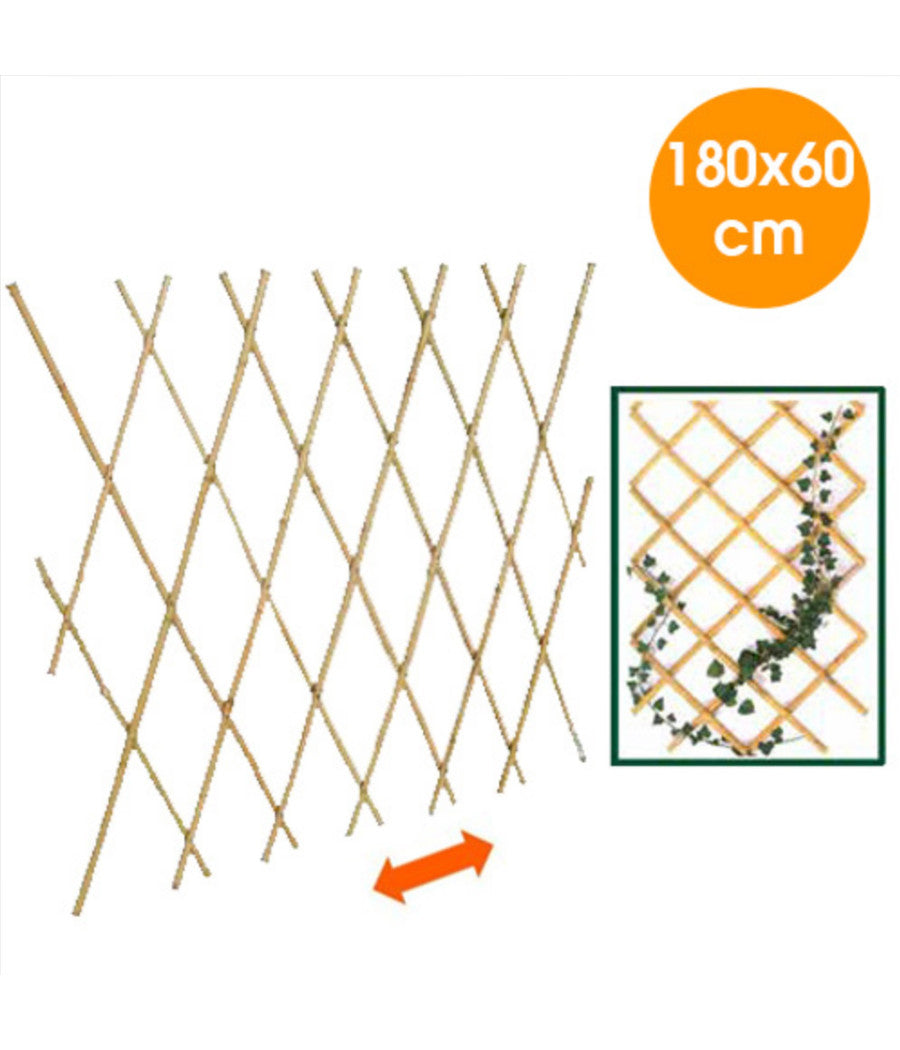 Traliccio Rete Bambà¹ Bamboo 180 X 60 Cm Estensibile Bamboo Piante Rampicanti         