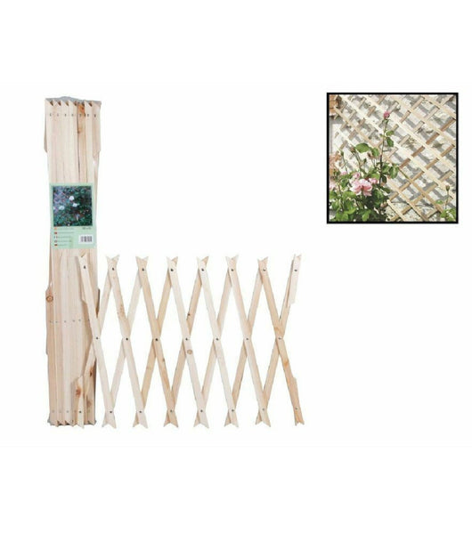 Traliccio Legno Rete Estensibile Piante Rampicanti Staccionata 180x60 Cm 129682         