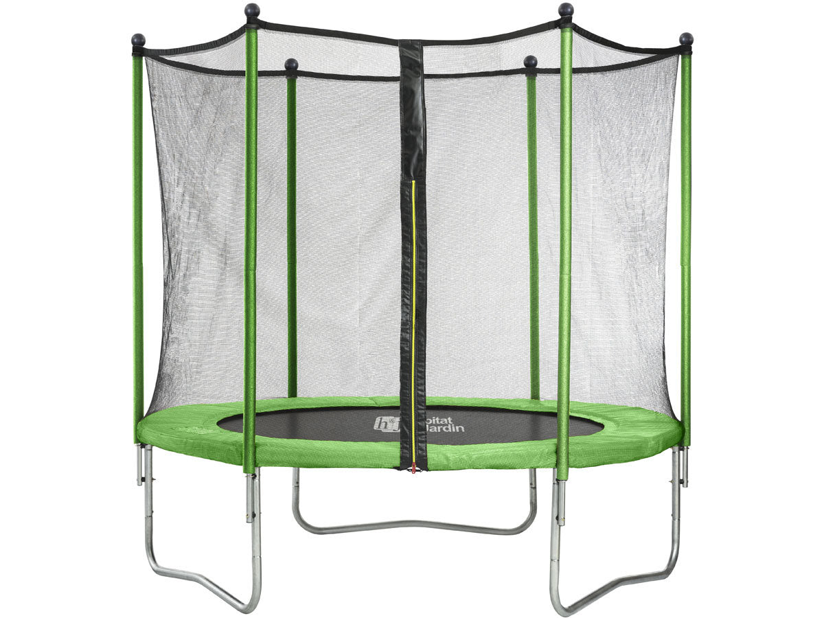 Trampolino tappeto elastico YOOPI diametro 2.44 m con rete, scala e telone