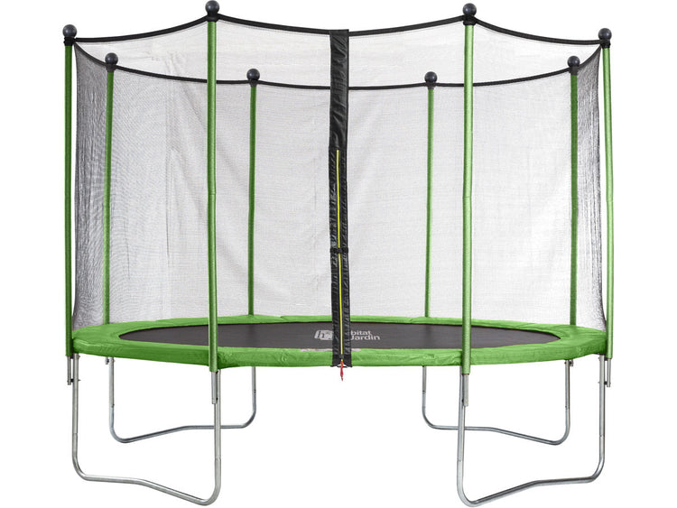 Trampolino tappeto elastico YOOPI diametro 4.25 m con rete, scala, telone e kit d'ancoraggio