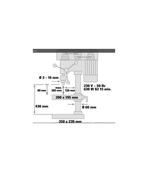 Trapano A Colonna Einhell Bt-bd 701 630w Alto 850mm Con 12 Velocità  Differenti         