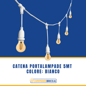 CATENA PORTALAMPADE 5 MT COLORE BIANCO