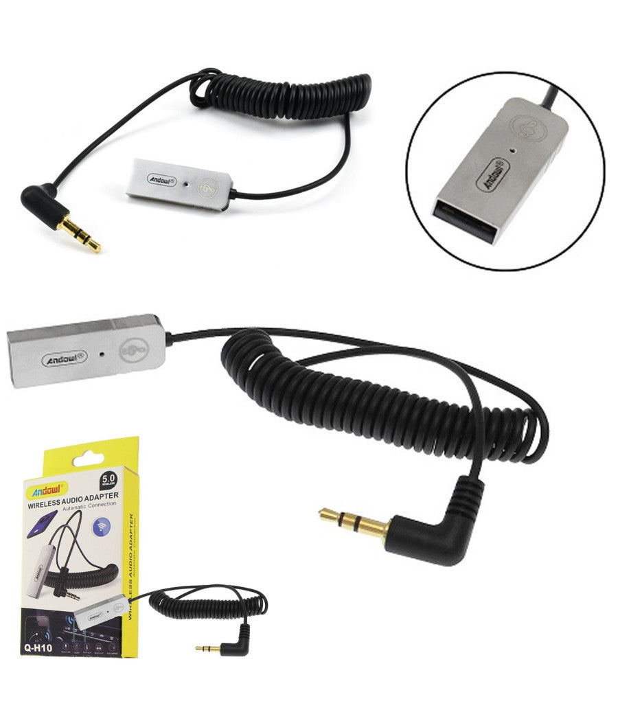 Trasmettitore Audio Wireless Bluetooth Plug & Play Con Usb Jack Da 3,5 Mm Q-h10         