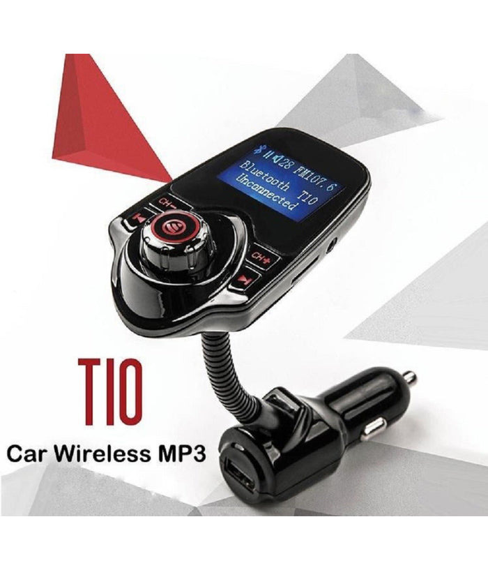 Trasmettitore Fm Bluetooth Wireless T10 Kit Auto Vivavoce Lettore Mp3 Usb         