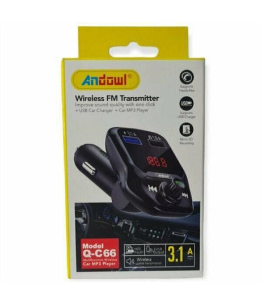 Trasmettitore Fm Vivavoce Wireless Per Auto Q-c66 Caricatore Musicale Doppio Usb         