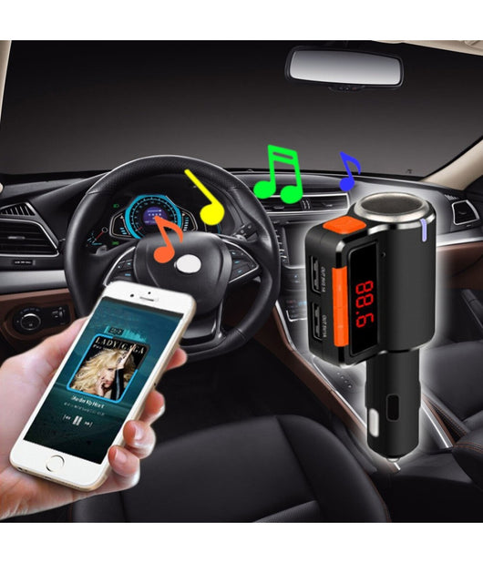 Trasmettitore Vivavoce Bluetooth Con Display Fm Lettore Usb Mp3 Modulatore Auto         