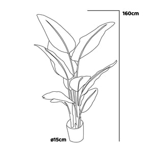 Traveller Banana - Pianta artificiale in vaso H160 cm