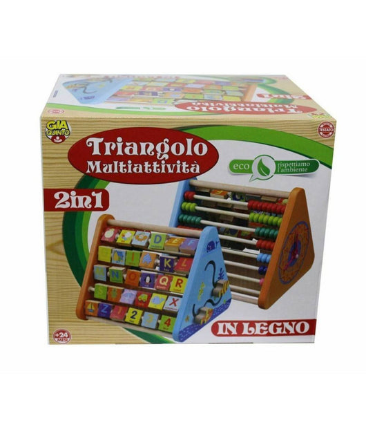 Triangolo Multiattività  2 In 1 Pallottoliere In Legno Giocattolo Gioco Bambini         