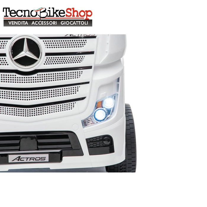 Camion Elettrico per Bambini Truck Mercedes ACTROS 12V Porte Apribili colore Bianco