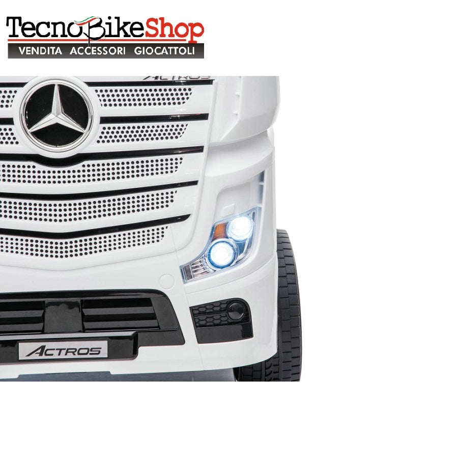 Camion Elettrico per Bambini Truck Mercedes ACTROS 12V Porte Apribili colore Bianco