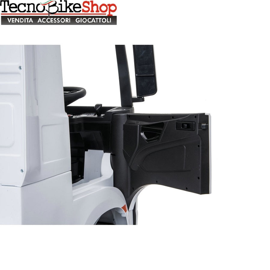 Camion Elettrico per Bambini Truck Mercedes ACTROS 12V Porte Apribili colore Bianco