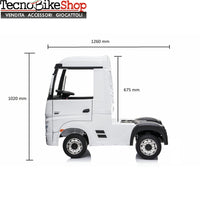 Camion Elettrico per Bambini Truck Mercedes ACTROS 12V Porte Apribili colore Bianco