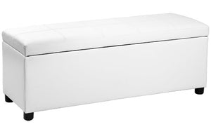 Ottomana con Seduta Imbottita 119cm x 38cm x 45cm - Bianco Corium