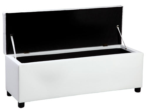 Ottomana con Seduta Imbottita 119cm x 38cm x 45cm - Bianco Corium