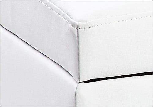 Ottomana con Seduta Imbottita 119cm x 38cm x 45cm - Bianco Corium