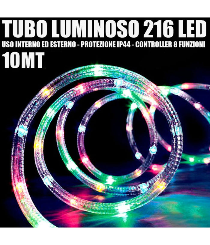 Tubo Luminoso 216 Led Multicolor 10 Mt 3vie Uso Interno/esterno + Controller         