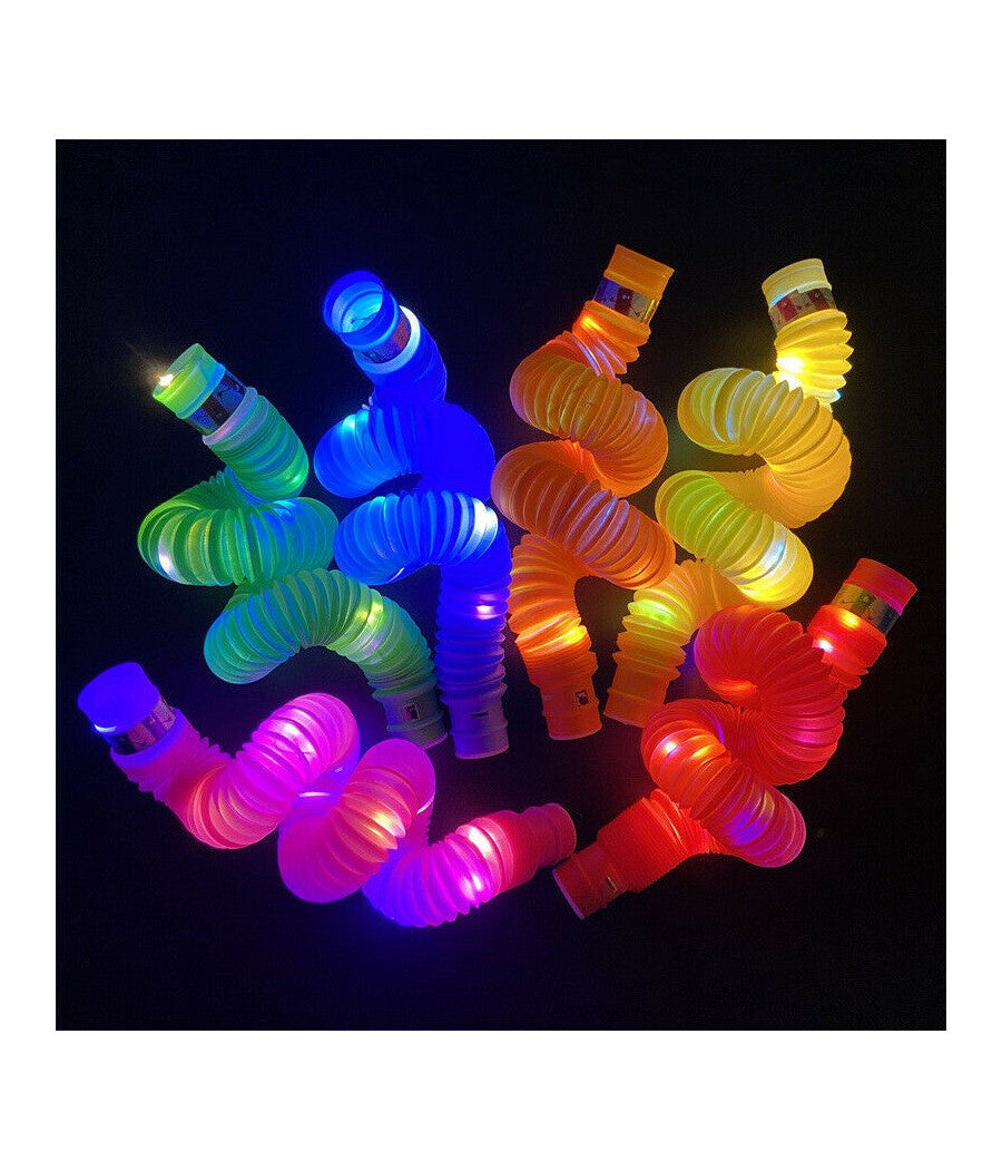 Tubo Luminoso A Led Pop Antistress Giocattolo Sensoriale Per Bambini Stretch       -4 Pezzi -