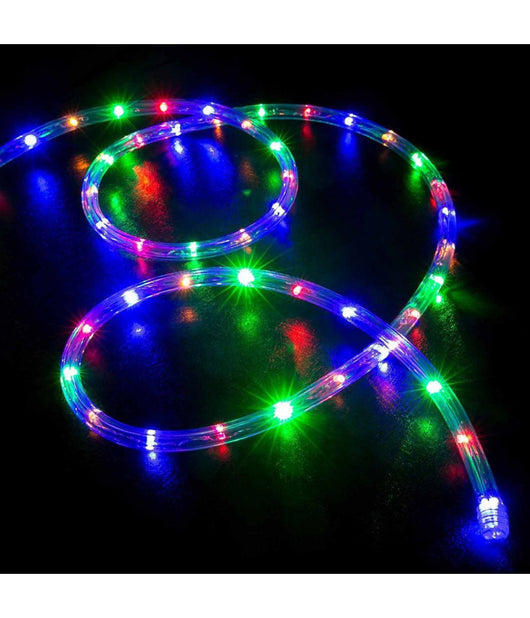 Tubo Luminoso Natalizio 10 Metri Led Multicolor Controller 8 Funzioni X Esterno         