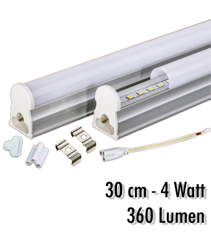 Tubo T5 Neon Led 4 W Watt 30 Cm 360 Lumen Per Uso Interno Luce Bianca Plafoniera         