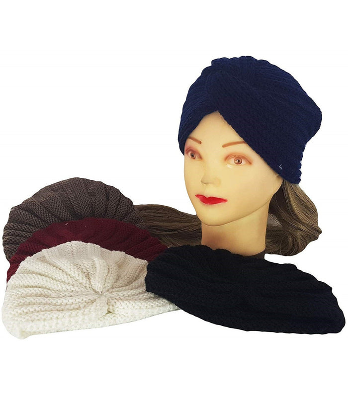 Turbante Lana Annodata Cappello Fascia Elastica Retro Ferma Capelli Accessori         