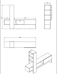 Parete attrezzata con libreria, finitura Rovere e Nero ZFM34280011