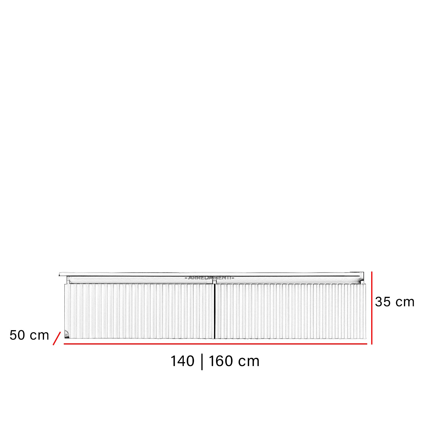 Mobile bagno moderno sospeso cannettato - 140 cm