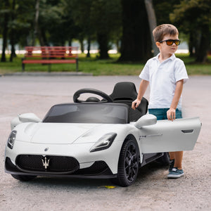 Macchina Elettrica per Bambini Licenza Maserati MC20 Velocità 3-5km/h Bianco