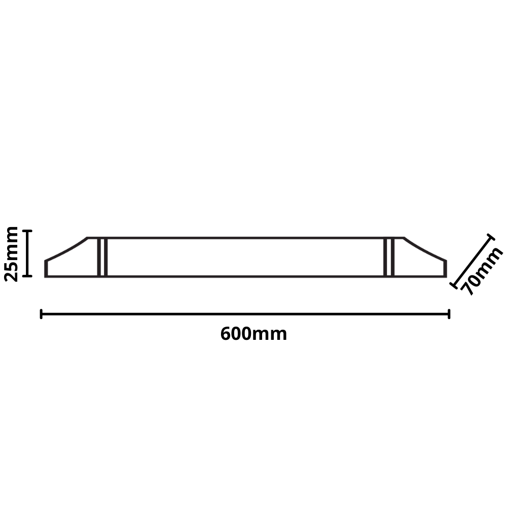 Plafoniera led 20 watt slim lineare batten 60 centimetri risparmio energetico temperatura 4500k 