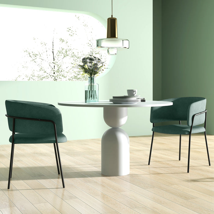 Set 2 Sedie Stile Moderno 57x53x73 cm in Velluto e Acciaio Verde