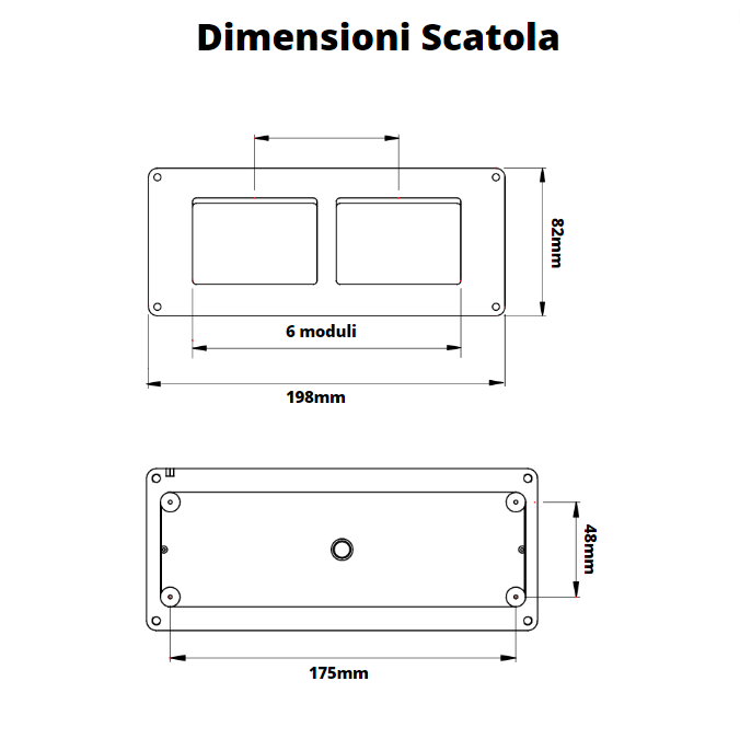 Gewiss scatola parete grigia ip40 6 posti gw27005