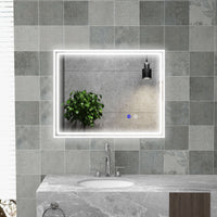 Specchio Bagno con LED 90x70 cm Antiappannamento e Interruttore Touch